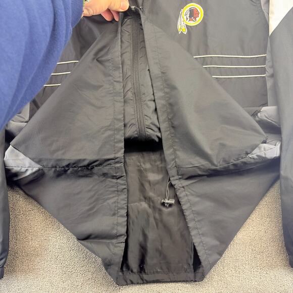 VTG Washington Redskins Windbreaker Men's XL Black Full Zip Sports Illustrated - Picture 4 of 10